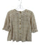 Saylor Size XS Beige & White Cotton Gingham Smocked Detail Button Back Top Beige & White / XS