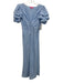 Betsey Johnson Size S Blue & White Polyester Blend Gingham V Neck Dress Blue & White / S