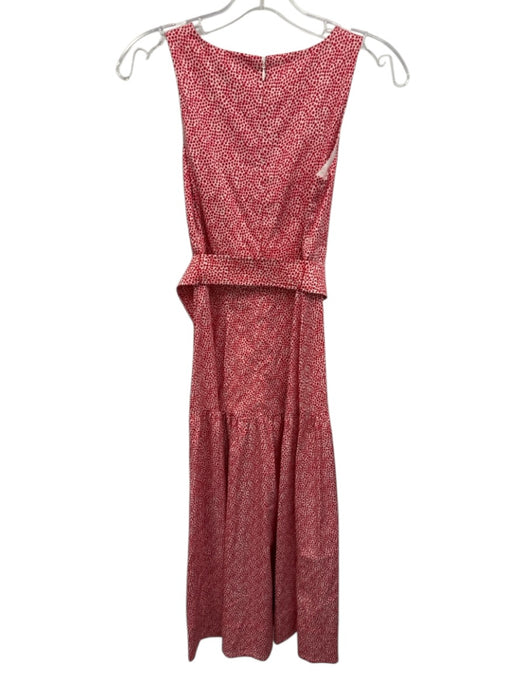 Parker Size 0 White & Red Cotton Blend Spotted Sleeveless Paneled Dress White & Red / 0