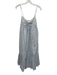 Misa Size XS White & Blue Cotton Spaghetti Strap Knot Detail Empire Waist Dress White & Blue / XS