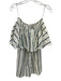 Faithfull the Brand Size L Cream White & Navy Blue Linen Striped Strapless Dress Cream White & Navy Blue / L