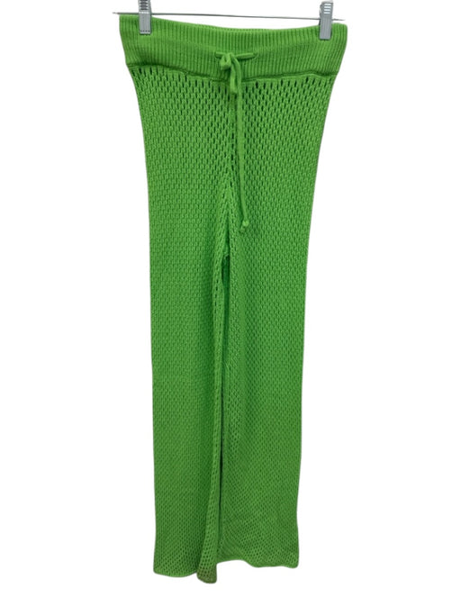 WeWoreWhat Size XS Green Cotton Blend Elastic & Drawstring Waist Open Knit Pants Green / XS