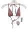 PQ Swimwear Size S Pink & Aqua Blue Polyester Blend Shimmer Striped Swimsuit Pink & Aqua Blue / S