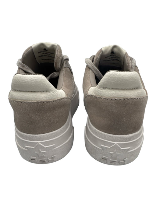 Ash Shoe Size 37 Taupe Gray Leather Upper Suede T Toe Platform Low Top Sneakers Taupe Gray / 37