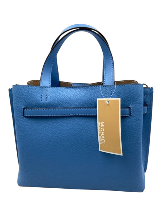 Michael Michael Kors Light Blue Leather Strap Detail Multiple Pockets Bag Light Blue / Small