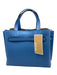 Michael Michael Kors Light Blue Leather Strap Detail Multiple Pockets Bag Light Blue / Small