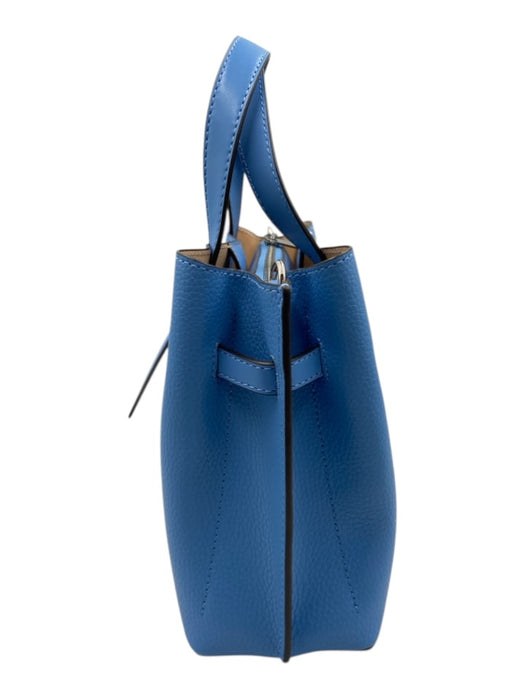 Michael Michael Kors Light Blue Leather Strap Detail Multiple Pockets Bag Light Blue / Small