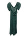 Reformation Size 2 Green & White Viscose Blend Floral Short Puff Sleeve Dress Green & White / 2