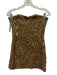 Retrofete Size S Brown Polyester Sequined Strapless Side Zip Dress Brown / S