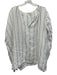 CP Shades Size M White & Blue Linen Striped Cap Sleeve V Neck Oversize Top White & Blue / M