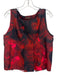 katharine kidd Size 10 Red & Black Polyester Sleeveless Abstract Print Top Red & Black / 10
