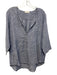CP Shades Size M Blue Linen 3/4 Sleeve V Neck Oversize Top Blue / M