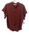 Chan Luu Size M Burgundy Red Cotton Short Sleeve Button Up Collared Shirt Top Burgundy Red / M