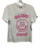 Ganni Size XS White & Pink Cotton Graphic Smiley Face Short Sleeve T Shirt Top White & Pink / XS