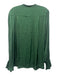 Zadig & Voltaire Size L Green Polyester Long Sleeve Tie V Neck Satin Top Green / L