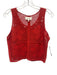 Cleobella Size M Coral Red Cotton Sleeveless Crocheted Floral Motif Crop Top Coral Red / M