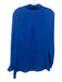 L'agence Size L Blue Silk Long Sleeve Twist Front Collared Shirt Top Blue / L