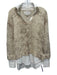 Brochu Walker Size S Cream Beige & White Wool & Cashmere Knit Animal Print Top Cream Beige & White / S