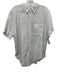 CP Shades Size M Light Blue Linen Short Sleeve Button Up Collared Shirt Top Light Blue / M