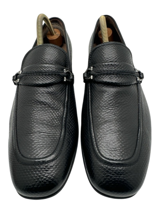 Ferragamo Shoe Size 8E Black Leather Solid loafer Men's Shoes 8E