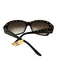 Ferragamo Brown & Beige Acetate Ombre Lens Leather Stitching Sunglasses Brown & Beige