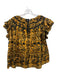 Ulla Johnson Size 10 Yellow & Black Print Cotton Tie Dye Ruffle Cap Sleeve Top Yellow & Black Print / 10