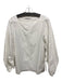 Tibi Size 8 White Cotton Square Neck Long Puff Sleeve Drawstring Sleeves Top White / 8