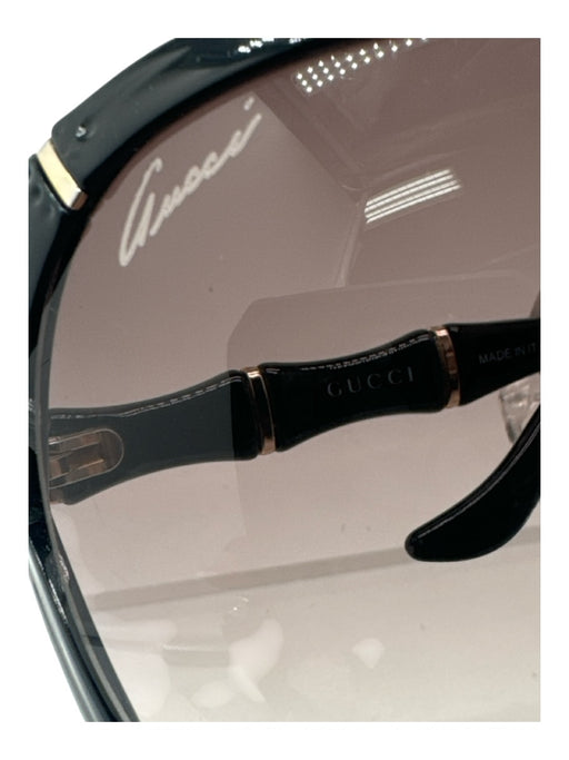 Gucci Black Acetate Gold Accents Sunglasses Black