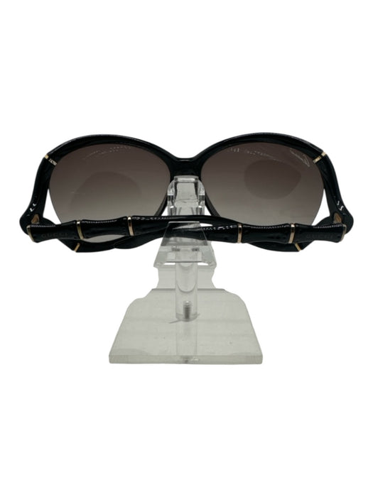 Gucci Black Acetate Gold Accents Sunglasses Black