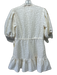 Tecovas Size Est Small Cream White Short Bubble Sleeve Floral Embroidery Dress Cream White / Est Small