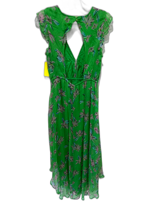 RAHI Size XS Green, Pink, Blue Viscose Sleeveless Floral Drawstring Waist Dress Green, Pink, Blue / XS
