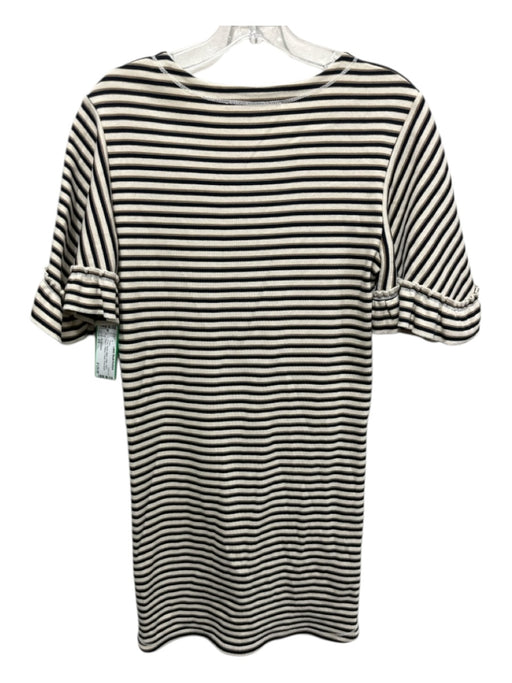SeeByChloe Size XS Beige, Brown, Black Cotton Short Sleeve Striped V Neck Dress Beige, Brown, Black / XS