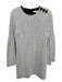 Tibi Size S White & Black Polyester Blend Long Sleeve Ribbed Button Detail Dress White & Black / S