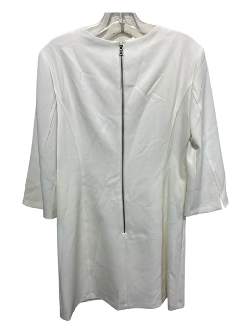 Alice + Olivia Size 4 White Polyester Blend Long Sleeve Solid Back Zip Dress White / 4