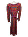 Farm Rio Size XS Red, Yellow, Multi Cotton Long Sleeve Abstract Stripe Dress Red, Yellow, Multi / XS