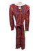 Farm Rio Size XS Red, Yellow, Multi Cotton Long Sleeve Abstract Stripe Dress Red, Yellow, Multi / XS