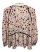 Hunter Bell Size M Pink, Black, Orange Polyester Long Sleeve Spots V Neck Top Pink, Black, Orange / M