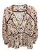 Hunter Bell Size M Pink, Black, Orange Polyester Long Sleeve Spots V Neck Top Pink, Black, Orange / M