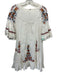 Free People Size S White, Red & Blue Cotton Embroidered Flowers Dress White, Red & Blue / S