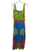 Anna Cate Size S Blue, Green, Red, Yellow Viscose & Cotton Tie Strap Dress Blue, Green, Red, Yellow / S
