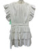 Ulla Johnson Size s / 4 White Cotton Flutter Cap sleeve Pleated Belted Dress White / s / 4
