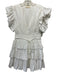Ulla Johnson Size s / 4 White Cotton Flutter Cap sleeve Pleated Belted Dress White / s / 4