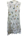 Zara Size S White & Multi Cotton Embroidered Flowers Ruffle Trim Tiered Dress White & Multi / S