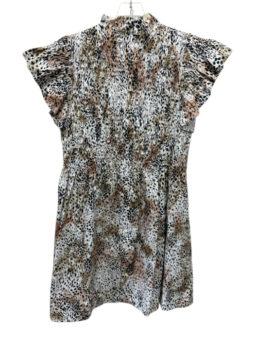 Sea New York Size XS White, Black & Brown Cotton Animal Print Smocked Dress White, Black & Brown / XS