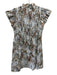 Sea New York Size XS White, Black & Brown Cotton Animal Print Smocked Dress White, Black & Brown / XS