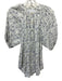 Apiece Apart Size S Cream White & Purple Cotton Flowers Short Puff Sleeve Top Cream White & Purple / S
