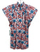 Victoria Dunn Size S White, Red & Blue Cotton Cap Sleeve Floral & Leaf Print Top White, Red & Blue / S