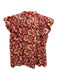 Sea New York Size S Red & Beige Cotton Flutter Cap sleeve Pleat Detail Top Red & Beige / S