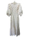 Magali Pascal Size S White, Blue, Red Cotton Pointelle Flowers Wavy Trim Dress White, Blue, Red / S