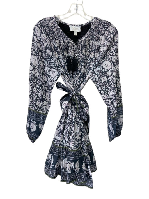 Cleobella Size XS gray, lavender, white Organic Cotton Tassel Tie Dress gray, lavender, white / XS